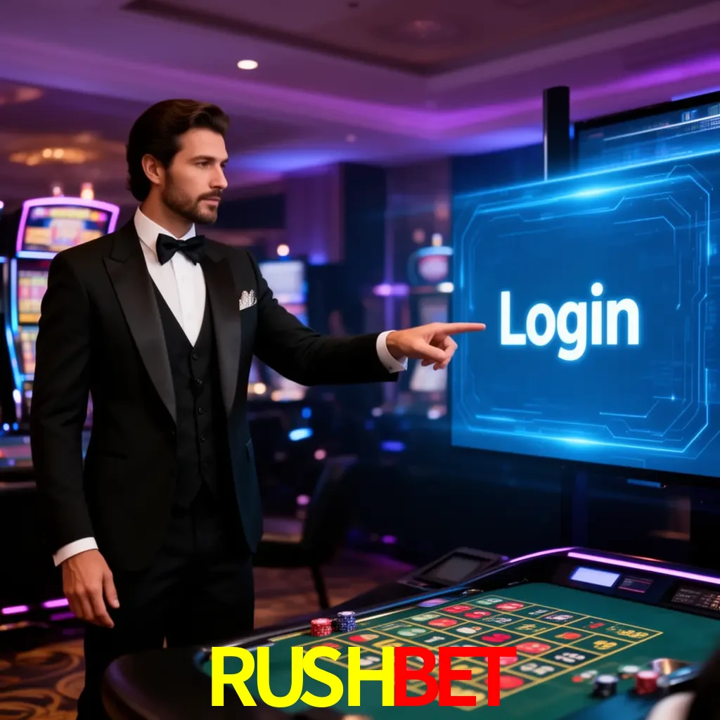 RUSHBET Login - OTP, cuenta y soporte Pantalla RUSHBET Login con OTP, contraseña, cuenta segura y soporte móvil